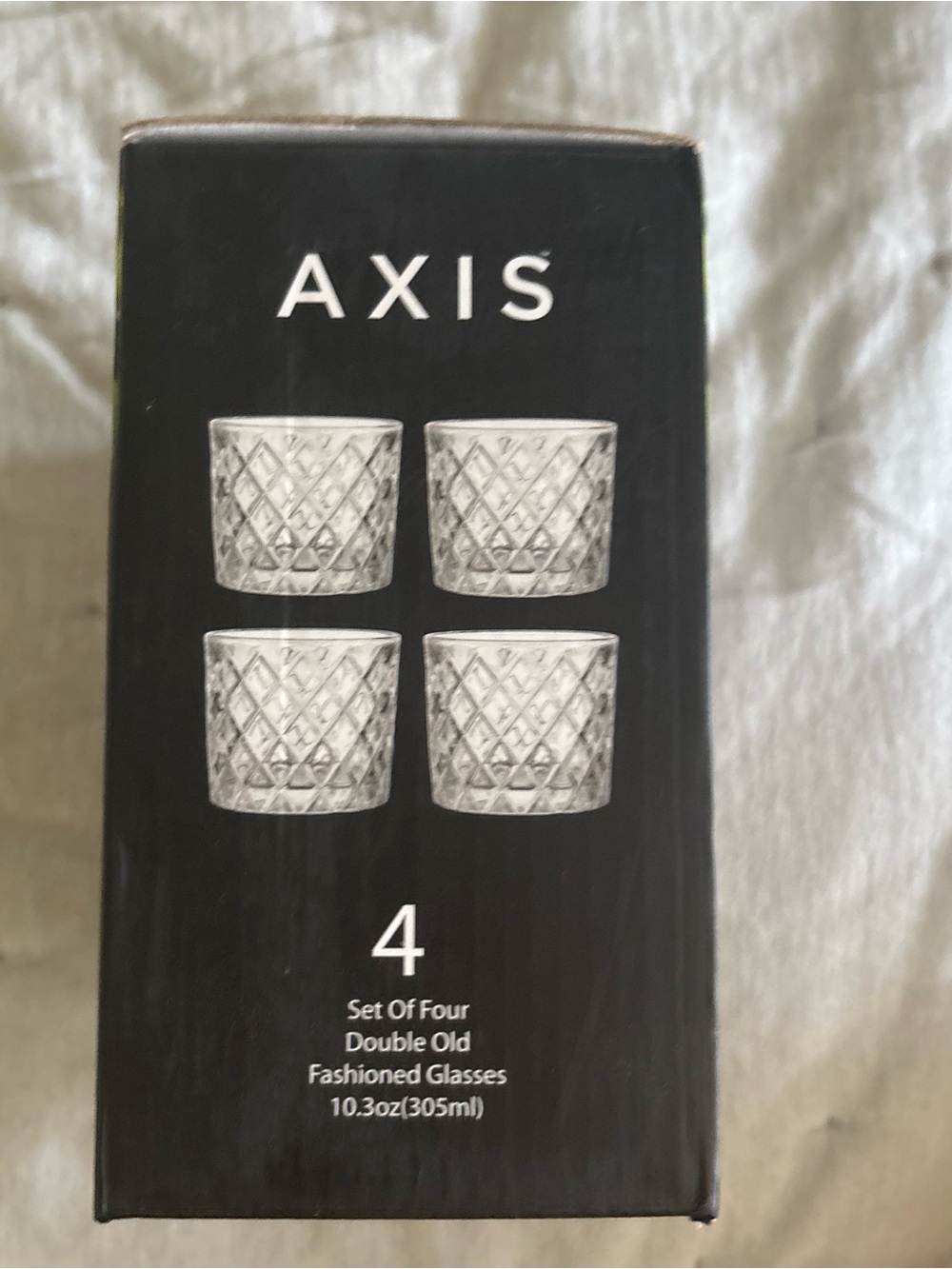 Diamond-Cut Double Old Fashioned Glasses - Clear (Set of 4)